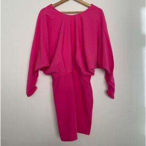 Zara Open Back Sleeved Draped Mini Dress